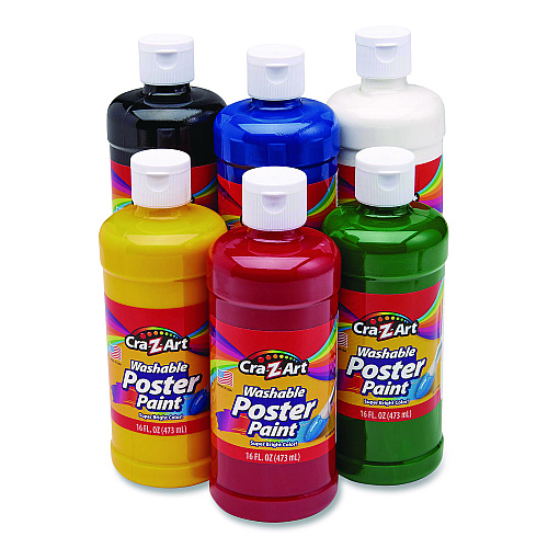 Cra-Z-Art Washable Kids Paint, Assorted Colors, 16 oz Bottle, 6/Pack (01611)