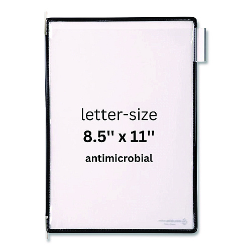 Tarifold Antimicrobial Pivoting Pockets, 1 Section, Black, 10/Pack (PA070)