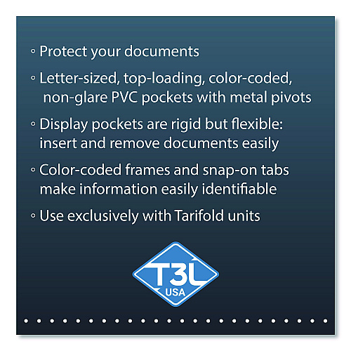 Tarifold Antimicrobial Pivoting Pockets, 1 Section, Black, 10/Pack (PA070)