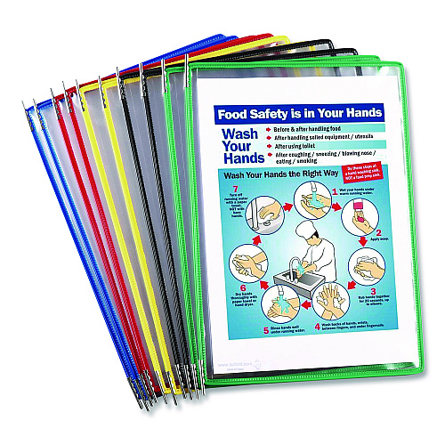 Tarifold Antimicrobial Pivoting Pockets, 1 Section, Assorted Colors, 10/Pack (PA090)
