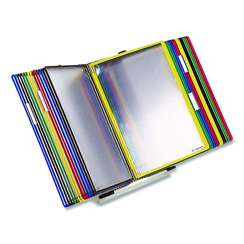 Tarifold Desktop Reference and Display System, 30 Panels with Assorted Borders, White Base (D293)