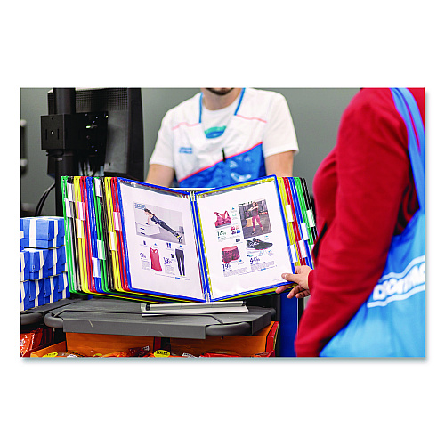 Tarifold Desktop Reference and Display System, 30 Panels with Assorted Borders, White Base (D293)