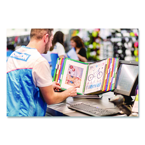 Tarifold Desktop Reference and Display System, 30 Panels with Assorted Borders, White Base (D293)