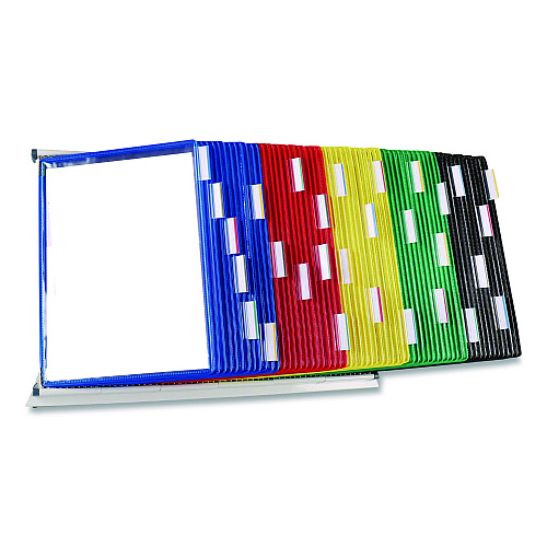 Tarifold Desktop Reference and Display System, 60 Panels with Assorted Borders, White Base (D296)