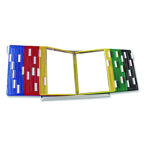 Tarifold Desktop Reference and Display System, 60 Panels with Assorted Borders, White Base (D296)