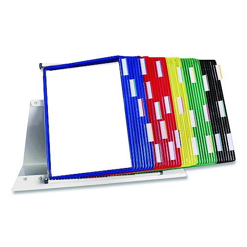 Tarifold Desktop Reference and Display System, 40 Panels with Assorted Borders, White Base (D294)