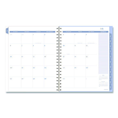 Cambridge Dewdrop Academic Weekly Monthly Planner, Watercolor Floral, Blue/Gray/Purple Cover, 12-Month (July to June): 2025 to 2026 (1742905A)