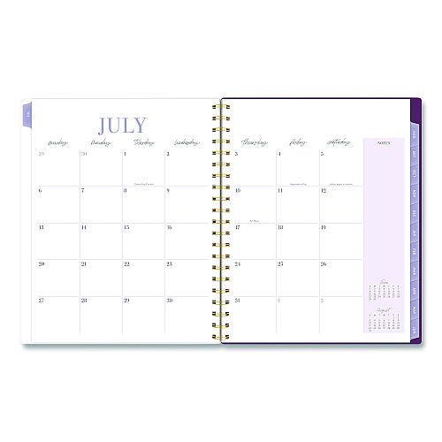 Cambridge Leah Bisch Petite Floral Academic Weekly Monthly Planner, 11 x 8.5, Purple/Green Cover, 12-Month (July to June): 2025 to 2026 (LB38905A)