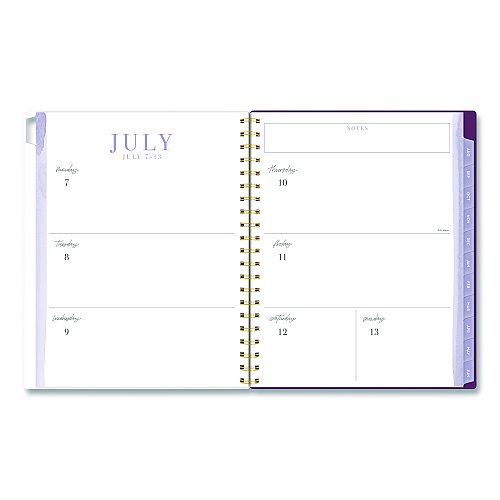 Cambridge Leah Bisch Petite Floral Academic Weekly Monthly Planner, 11 x 8.5, Purple/Green Cover, 12-Month (July to June): 2025 to 2026 (LB38905A)