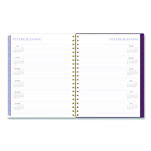 Cambridge Leah Bisch Petite Floral Academic Weekly Monthly Planner, 11 x 8.5, Purple/Green Cover, 12-Month (July to June): 2025 to 2026 (LB38905A)