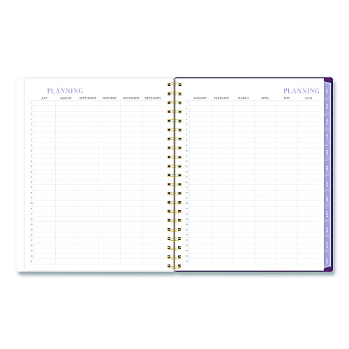 Cambridge Leah Bisch Petite Floral Academic Weekly Monthly Planner, 11 x 8.5, Purple/Green Cover, 12-Month (July to June): 2025 to 2026 (LB38905A)