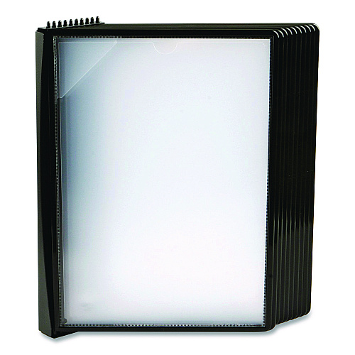 Tarifold Easy-Load Wall Display Unit, 10 Panels with Black Borders, Black Base (EZW771)