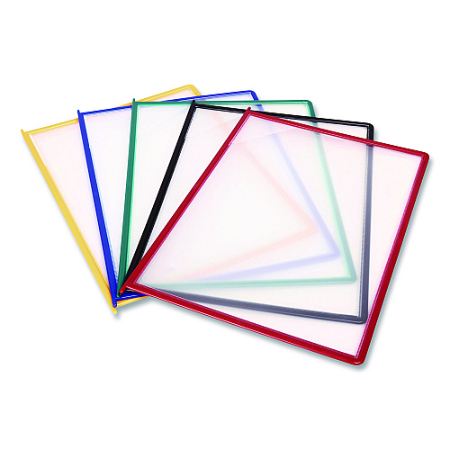 Tarifold Easy-Load Wall Display Unit, 10 Panels with Assorted Borders, White Base (EZW791)