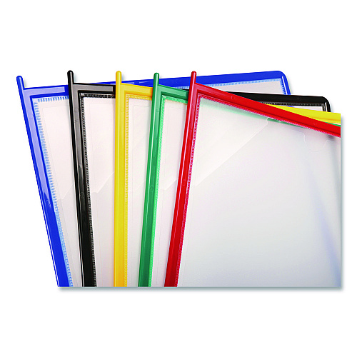 Tarifold Easy-Load Wall Display Unit, 10 Panels with Assorted Borders, White Base (EZW791)