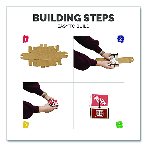 Bankers Box At Play 123 ABC Learning Blocks, Corrugated Board, Assorted, 50/Pack (100016408)
