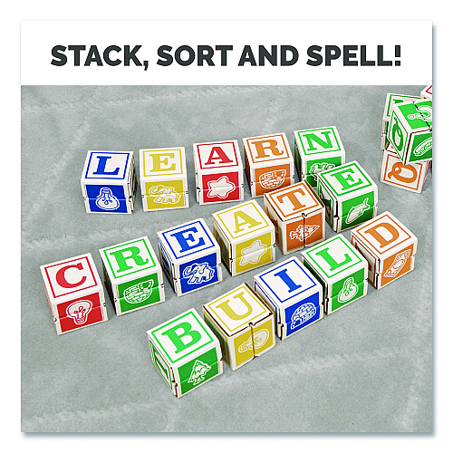 Bankers Box At Play 123 ABC Learning Blocks, Corrugated Board, Assorted, 50/Pack (100016408)