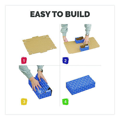 Bankers Box At Play Cardboard Building Block, 32-ECT Corrugated Board, Assorted, 20/Pack (1230802)