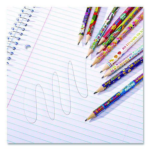 Cra-Z-Art Pencils Motivational Classpack, #2 Black Lead, Assorted Barrels, 10 Designs, 250 Pencils/Set (740171)