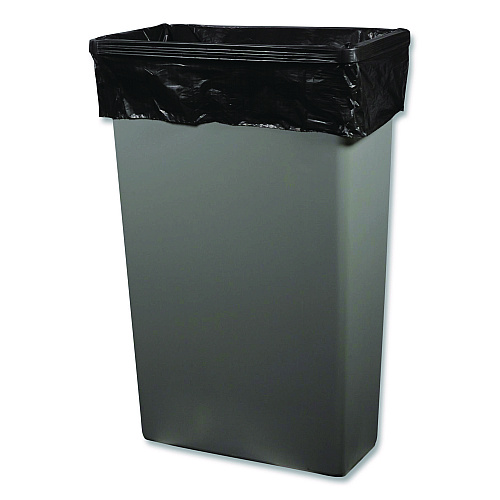 Heritage High-Density Waste Can Liners, 33 gal, 16 mic, 33 x 40, Black, Roll, 250/Carton (Z6640VKR01)