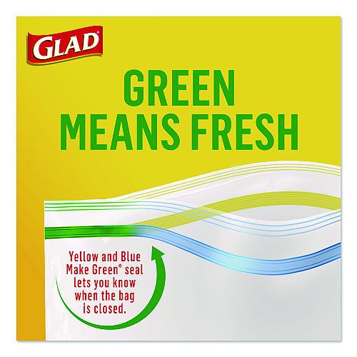 Glad Zipper Food Storage Plastic Sandwich Bags, 6.63 x 5.88, Clear, 50 Bags/Box (57263BX)
