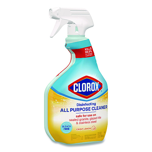 Clorox Disinfecting All Purpose Cleaner Spray, Crisp Lemon Scent, 32 oz Bottle, 9/Carton (60044CT)