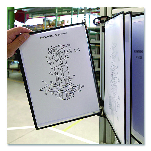 Tarifold PRO Series Magnetic Wall Reference System, 5 Panels with Black Borders, Black Base (TP920306)