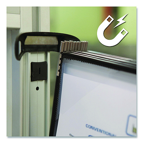 Tarifold PRO Series Magnetic Wall Reference System, 10 Panels with Black Borders, Black Base (TP920307)