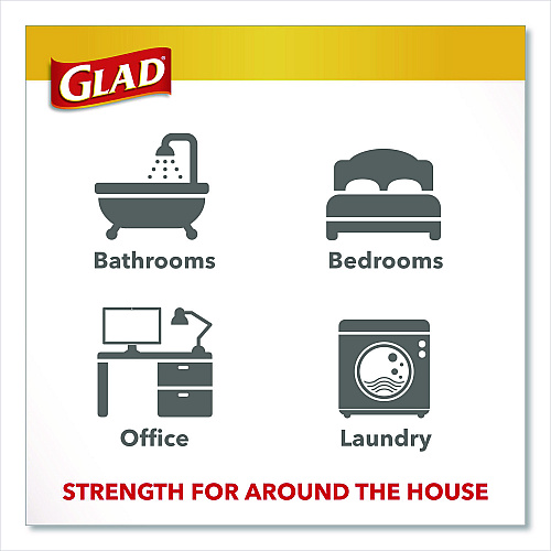 Glad Small Twist-Tie Trash Bags, 4 gal, 0.74 mil, 23 x 21.63, White, 30/Box (78817EA)