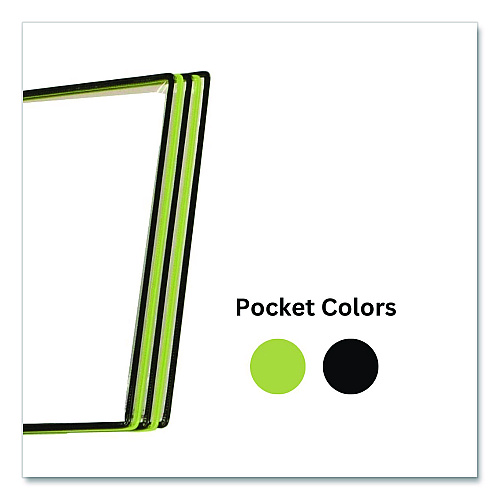 Tarifold Black Line Wall Reference System, 10 Panels with Black, Green Borders, Black Base (WBL291)