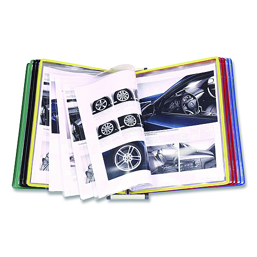 Tarifold Wall-Mount Display with Foldfive Expansion Pockets, 10 Panels with Assorted Borders (W291F)