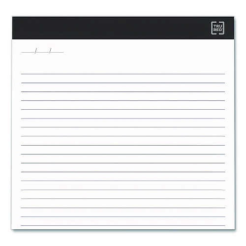 TRU RED Notepads, Wide/Legal Rule, (50) White 8.5 x 11.75 Sheets, 12/Pack (24419921)