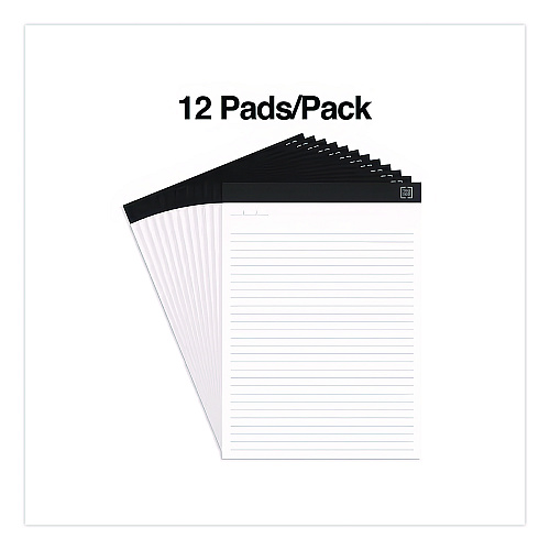 TRU RED Notepads, Wide/Legal Rule, (50) White 8.5 x 11.75 Sheets, 12/Pack (24419921)