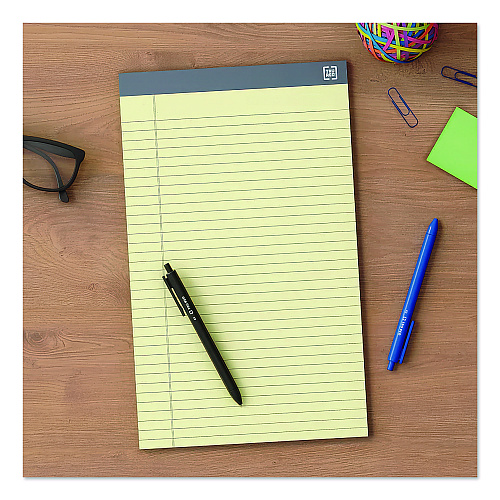 TRU RED Notepads, Wide/Legal Rule, (50) Canary Yellow 8.5 x 14 Sheets, 12/Pack (24419918)