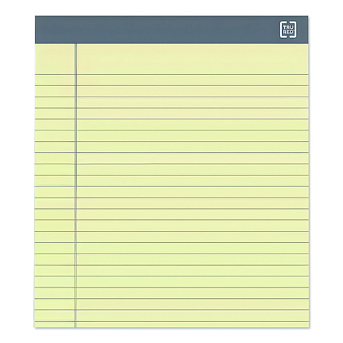 TRU RED Notepads, Wide/Legal Rule, (50) Canary Yellow 8.5 x 14 Sheets, 12/Pack (24419918)