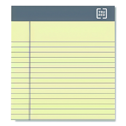 TRU RED Notepads, Narrow Rule, 50 Canary-Yellow 5 x 8 Sheets, 12/Pack (24419916)