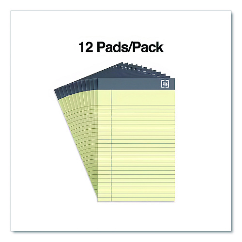TRU RED Notepads, Narrow Rule, 50 Canary-Yellow 5 x 8 Sheets, 12/Pack (24419916)