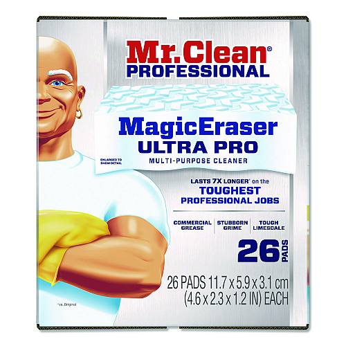 Mr. Clean Magic Eraser Ultra Pro Multi-Purpose Cleaner, 4.72 x 1.38 x 2.56 Thick, White, 26/Carton (17406)