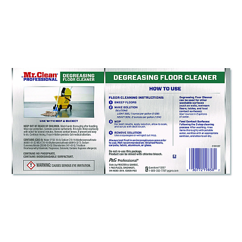 Mr. Clean Degreasing Floor Cleaner, 1 gal Bottle, 3/Carton (19892)