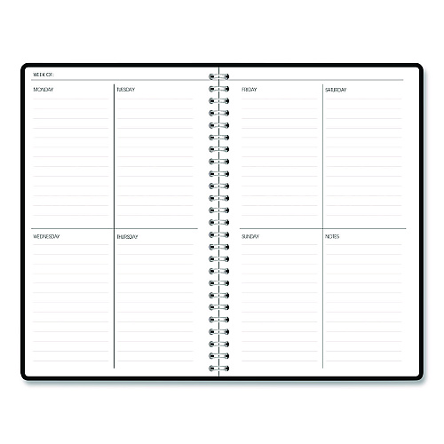 House of Doolittle Recycled Non-Dated Monthly/Weekly Planner, Abstract Faces, Black/White Cover, Undated (212141)