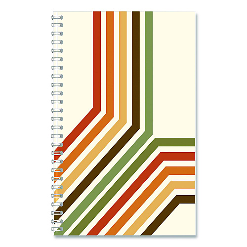 House of Doolittle Recycled Non-Dated Monthly/Weekly Planner, 70's Stripes, Multicolor Cover, Undated (212142)