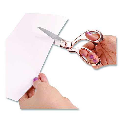 Westcott Vintage Stainless Steel Scissors, 8" Long, Offset Rose Gold Handle (16968)