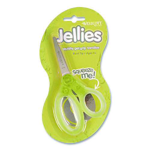 Westcott Jellies Kids Scissors, 5" Long, Straight Assorted Handle Colors, 12/Pack (67548)