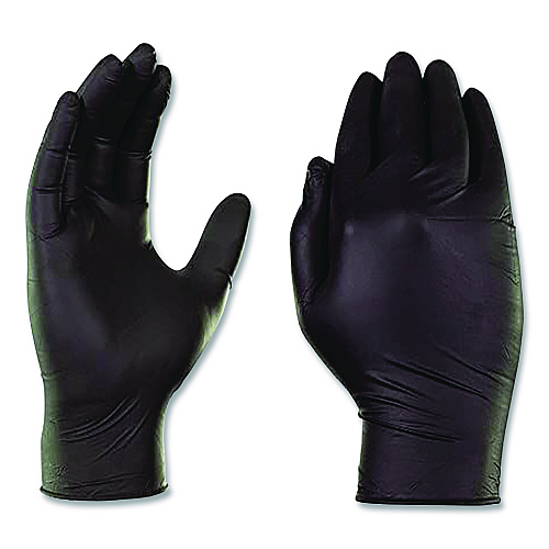 AMMEX Professional Nitrile Exam Gloves, Powder-Free, Small, Black, 100/Box (ABNPF42100BX)
