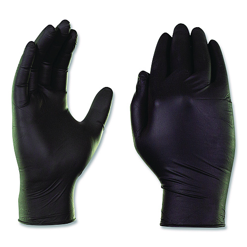 GloveWorks by AMMEX Nitrile Exam Gloves, Small, Black, 100/Box (GWBEN42100BX)
