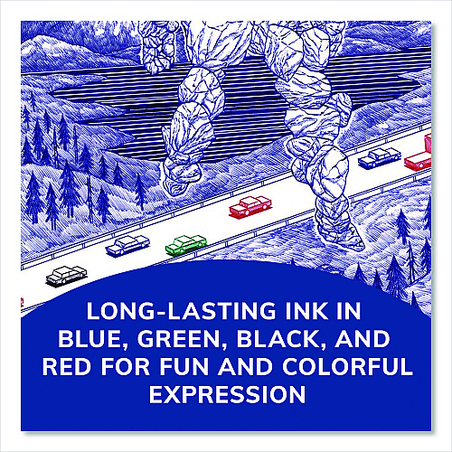 BIC 4-Color Multi-Color Ballpoint Pen, Retractable, Medium 1 mm, Black/Blue/Green/Red Ink, Blue/White Barrel, 12/Box (MM11AST)