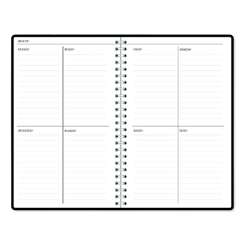 House of Doolittle Recycled Non-Dated Monthly/Weekly Planner, Black and White Floral, Black/White Cover,  Undated (212149)