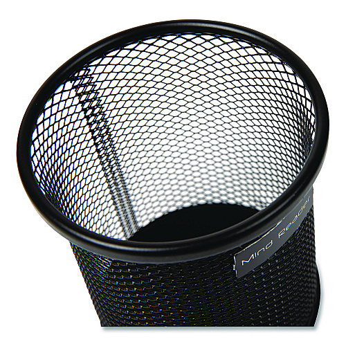 Mind Reader Metal Mesh Utensil Holder, 3.5" dia x 3.7"h, Black, 3/Pack (CLIPMESH3BLK)