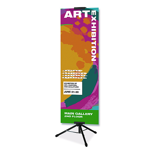 Excello Global Products Blank Floor Sign Stand, Holds Posters Up to 77", 26" to 86" Tall, Black Stand, White Face (EGPHD0523)