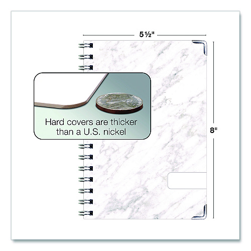 Global Printed Products Marble Weekly/Monthly Planner, Marble Stone Artwork, 8 x 5.5, White/Gray/Silver Cover, 14-Month: Nov 2024 to Dec 2025 (SPLS255804)
