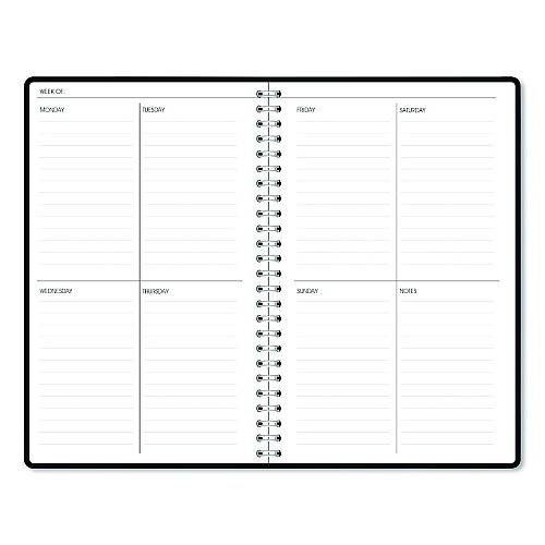 House of Doolittle Recycled Non-Dated Monthly/Weekly Planner, Cherry Blossoms, Black/White Cover, Undated (212152)